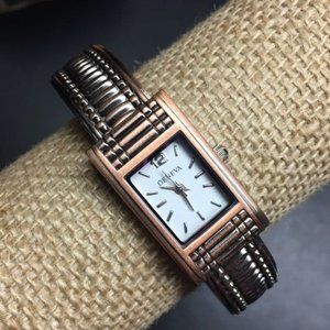 Geneva Ladies Watch Copper Bangle Hinged Singapore Costume Prop Retro BoHo